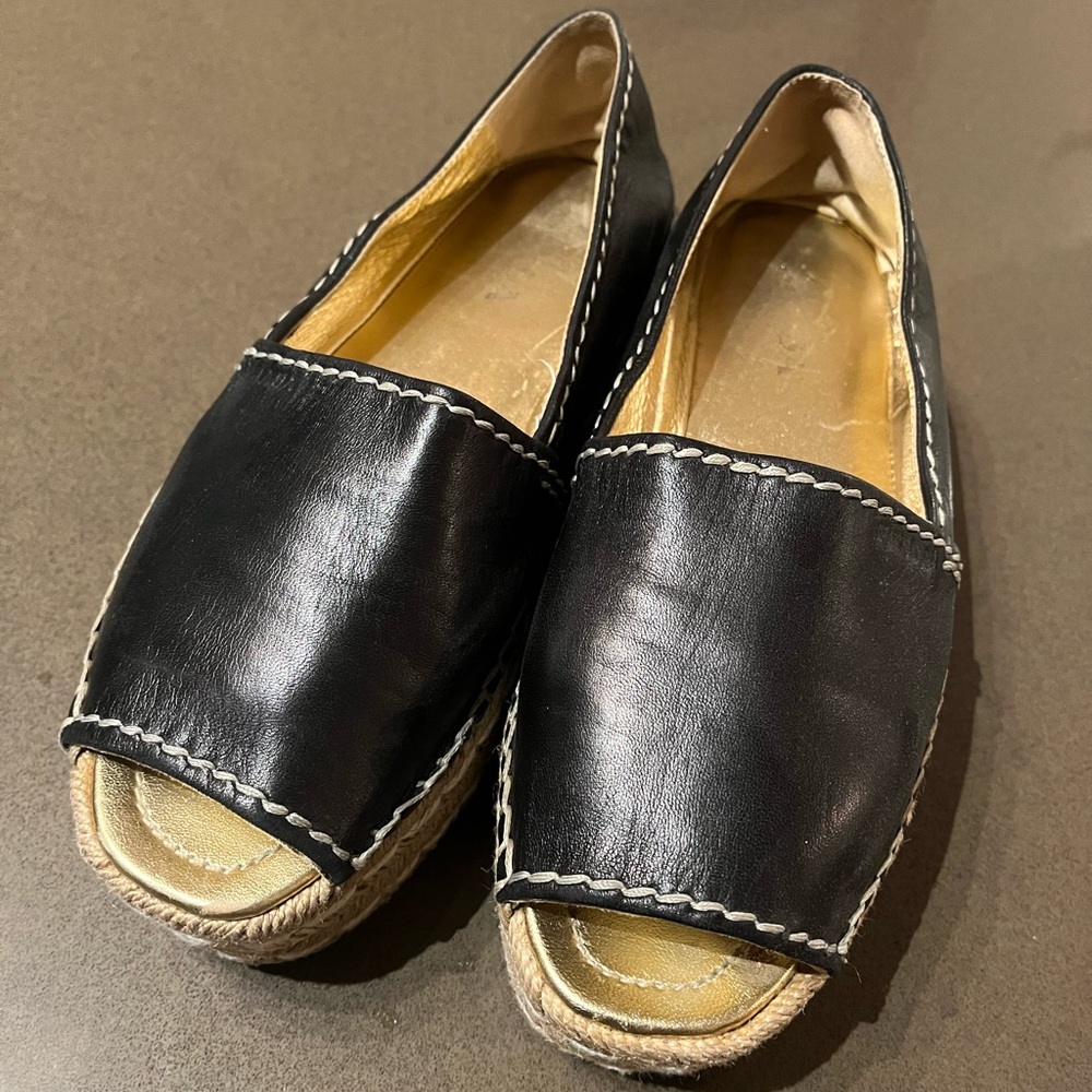 Prada Peep Toe Platform Espadrilles